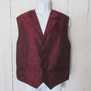 Scully Vest XL X Large Red Black Paisley Western Cowboy Frontier‎